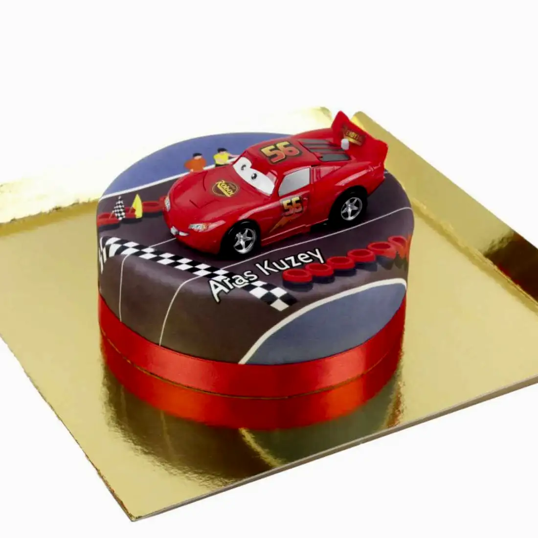 Şimşek Mcqueen Oyuncaklı Pasta