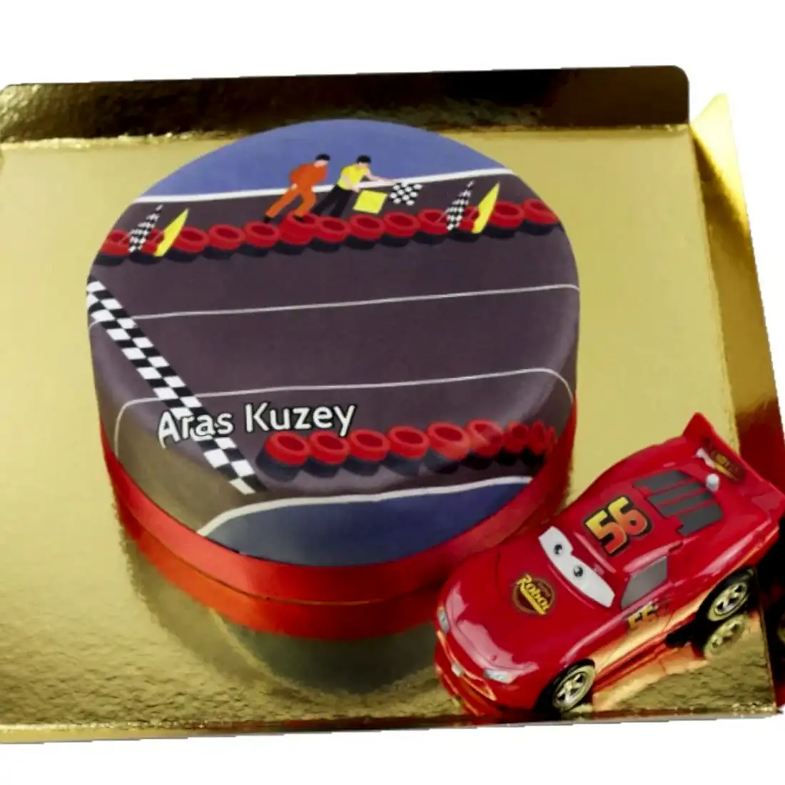 Şimşek Mcqueen Oyuncaklı Pasta