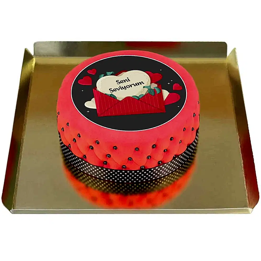 Kişiye Özel Yazılı Kırmızı Deluxe Pasta