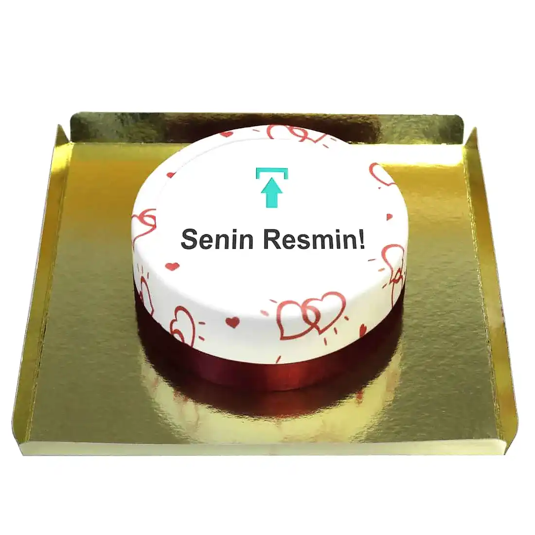 Resimli kalpli pasta