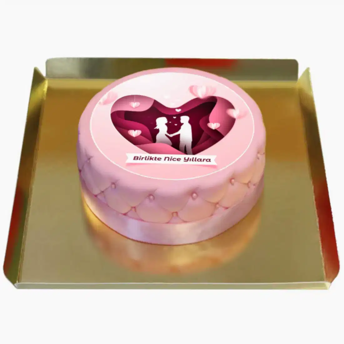 Yıl Dönümü Pembe Deluxe Pasta