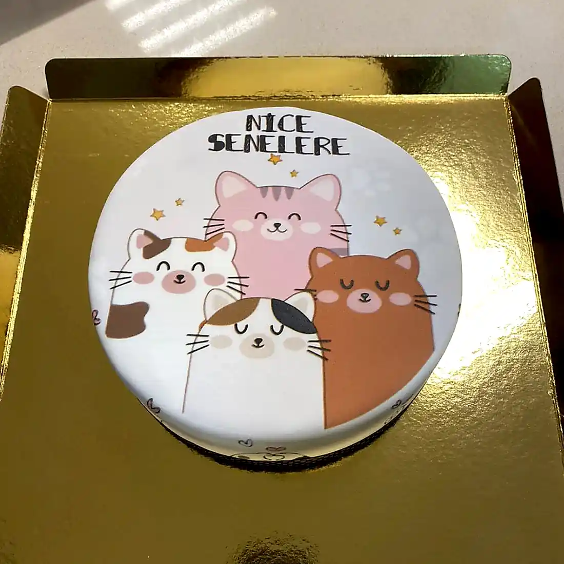 Kedi Tasarımlı Pasta