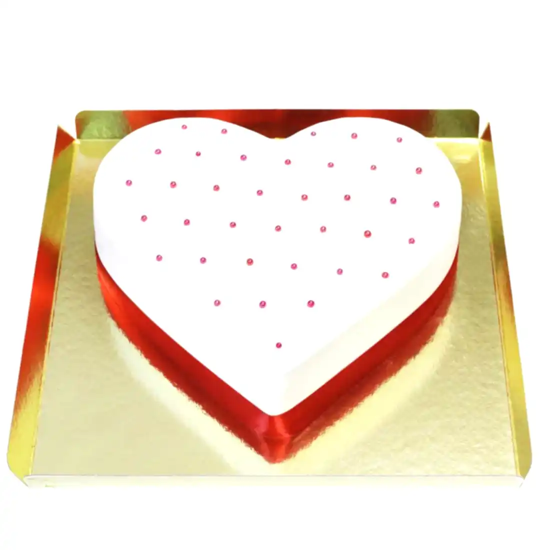 Kırmızı Kurdele Deluxe Kalp Pasta