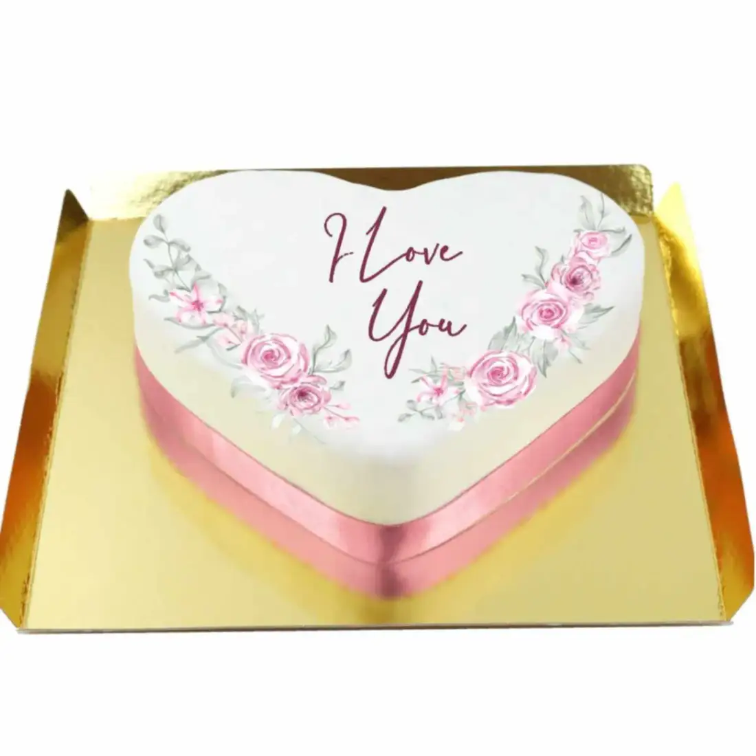 Pembe Love You Kalp Pasta