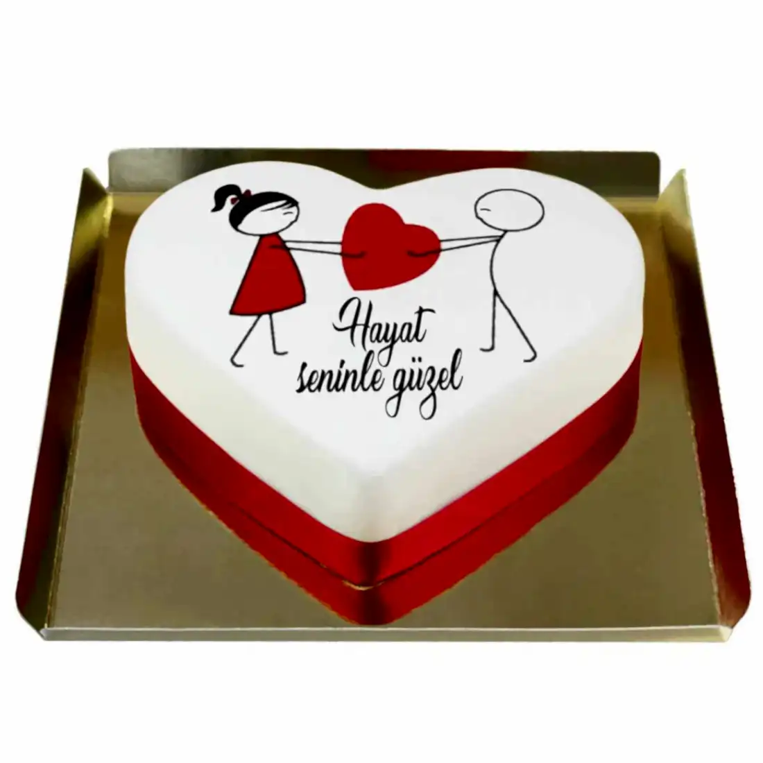 Hayat Seninle Güzel Kalp Pasta
