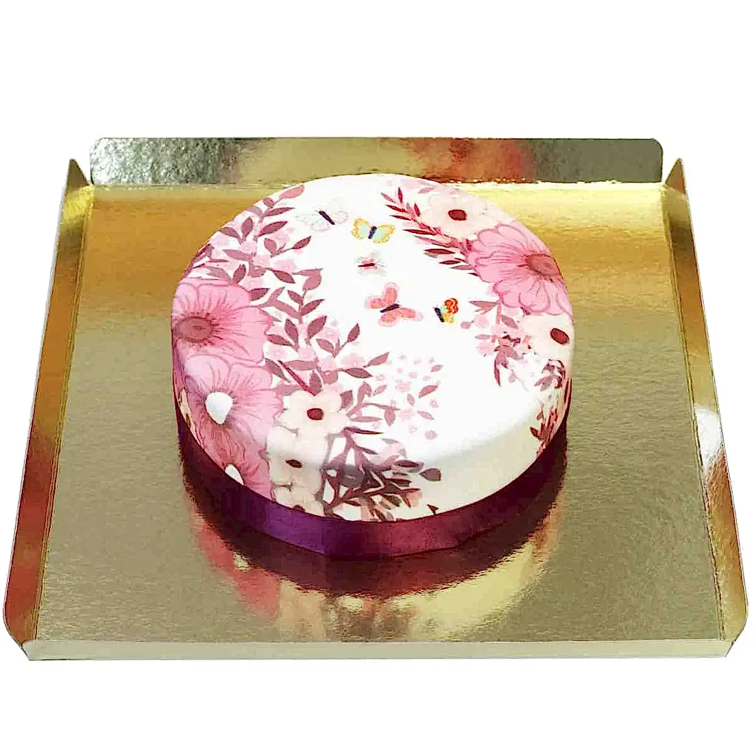 Çiçekli Tasarım Pasta