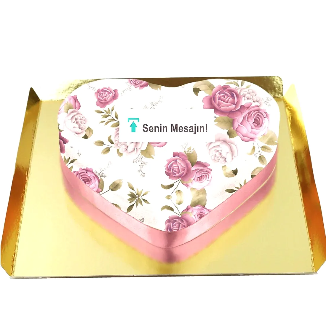 Çiçekli Kalp Pasta