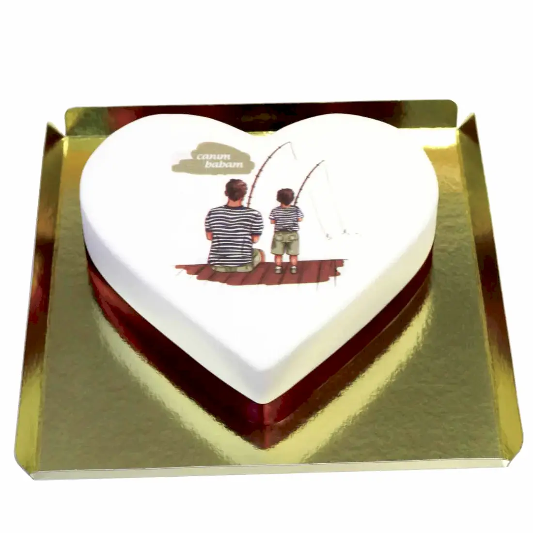 Canım Babama Kalpli Pasta