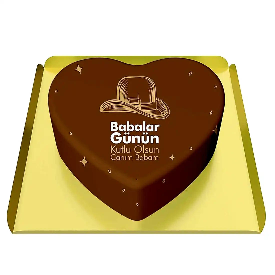 Babama Resimli Kalp Pasta