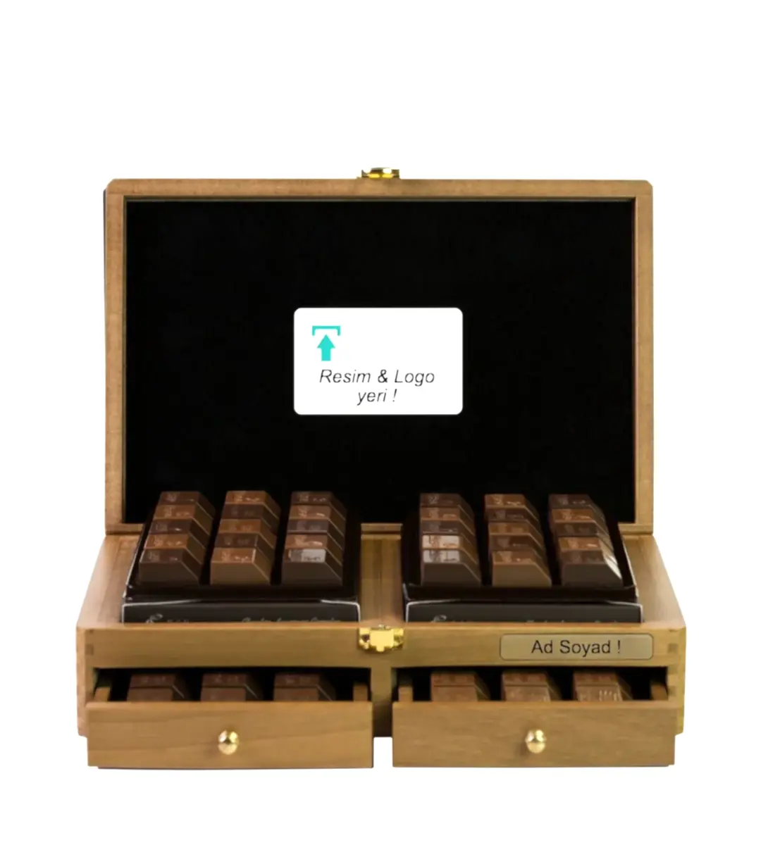 ahşap kutu hediye çikolata