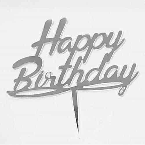 Happy Birthday Gümüş Renkli Yazı