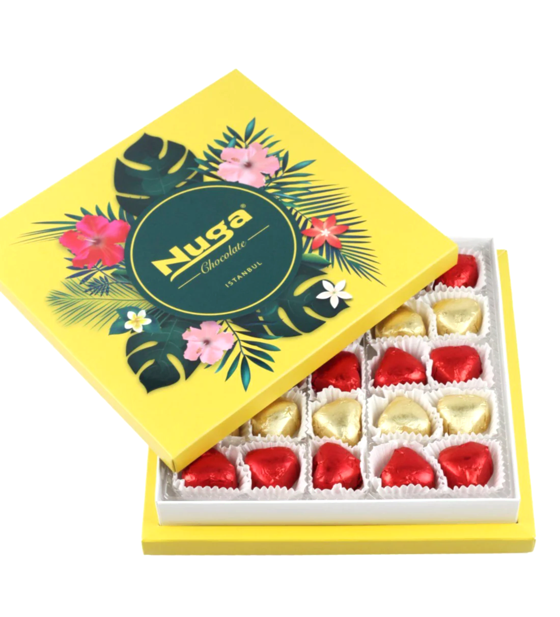 Giallo Çiçek Desenli Kutu Kalpli Special Çikolata