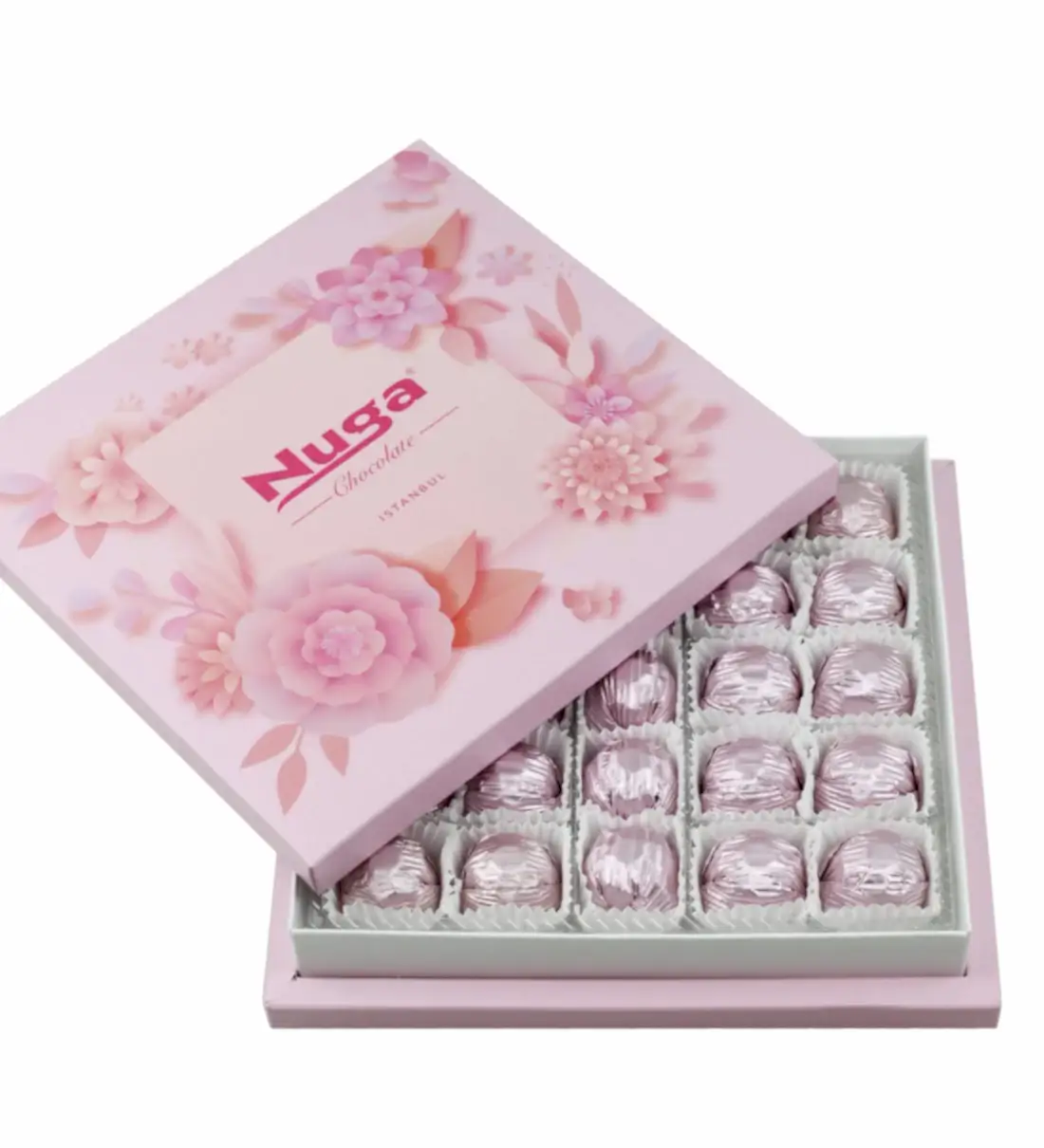 Rosa Çiçek Desenli Kutu Sargılı Special Çikolata