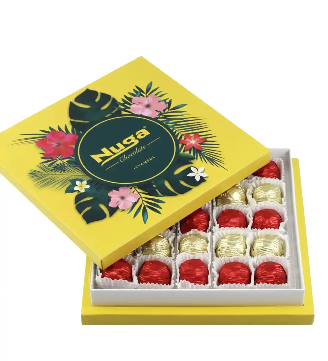 Giallo Çiçek Desenli Kutu Kalpli Special Çikolata