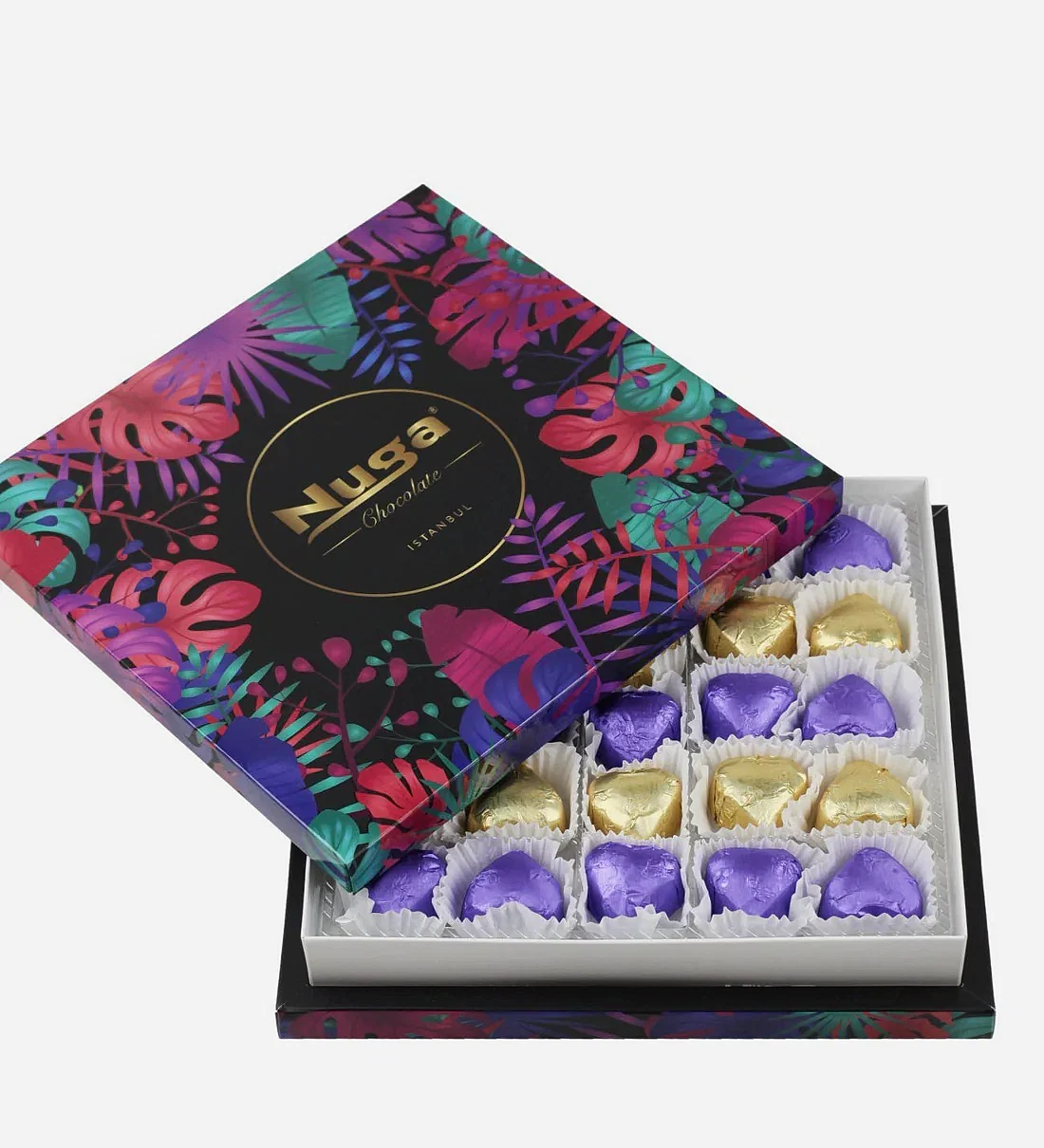 Carminio Çiçek Desenli Kutu Kalpli Special Çikolata